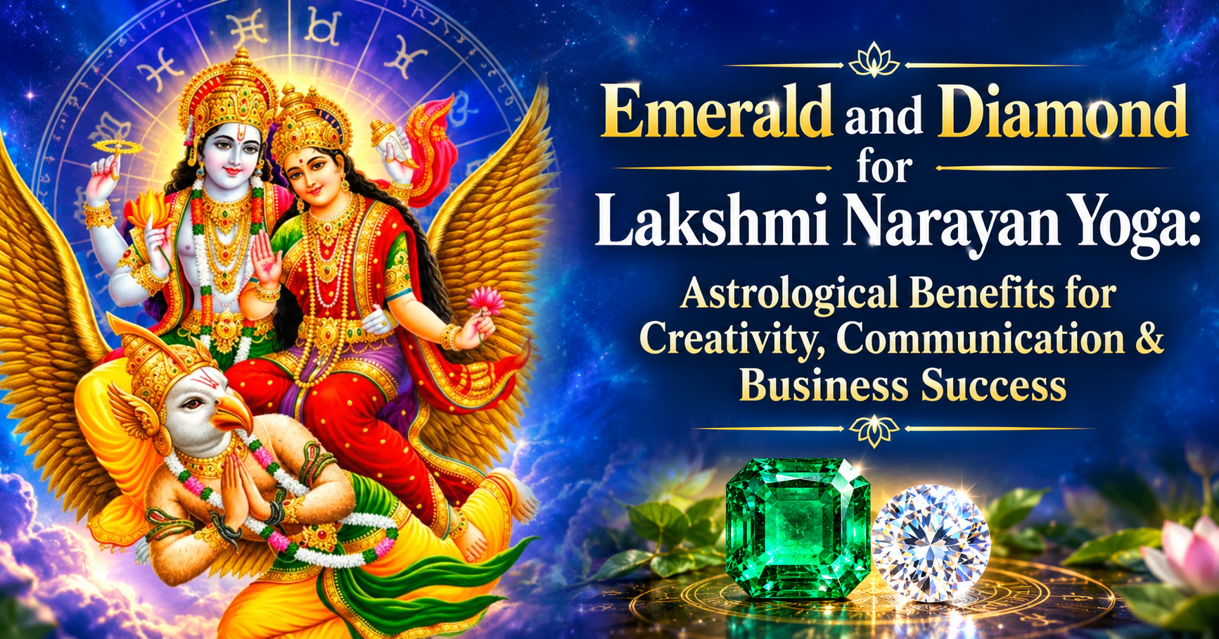 Emerald and Diamond for Lakshmi Narayan Yoga: Astrological Benefits for Creativity, Communication & Business Success
