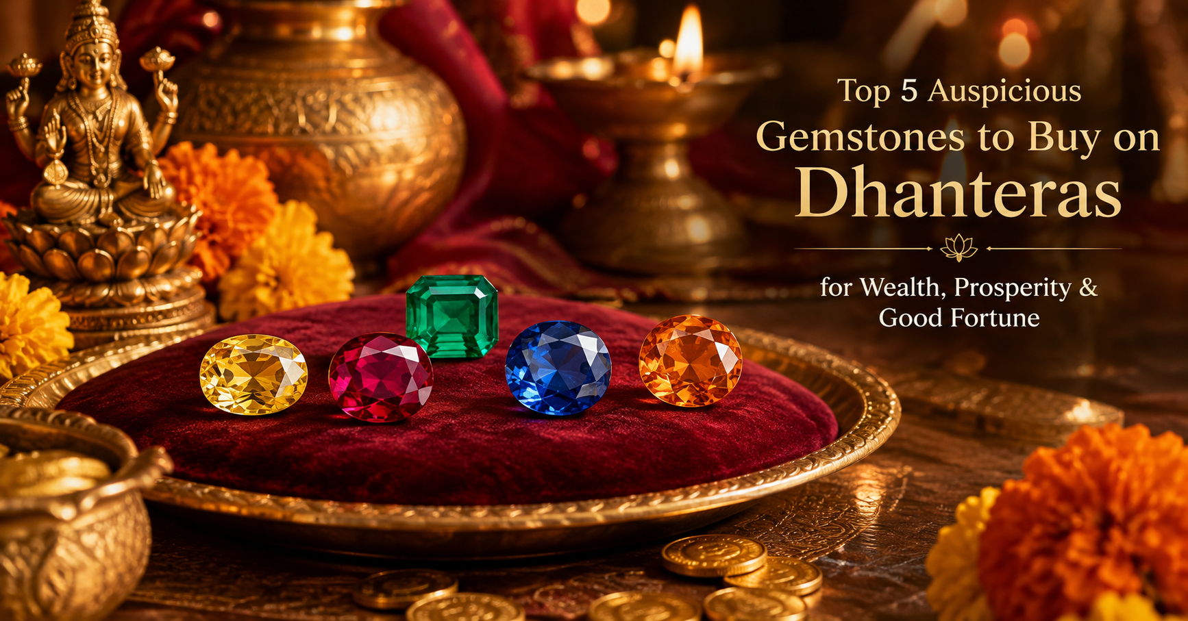 Top 5 Auspicious Gemstones to Buy on Dhanteras for Wealth, Prosperity & Good Fortune