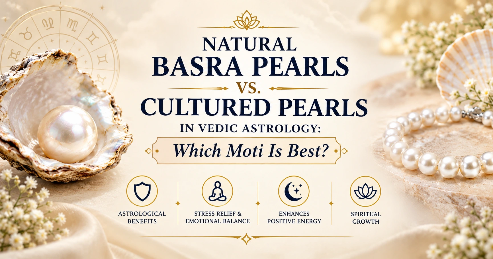 Natural Basra Pearls vs. Cultured Pearls in Vedic Astrology: Which Moti Is Best?