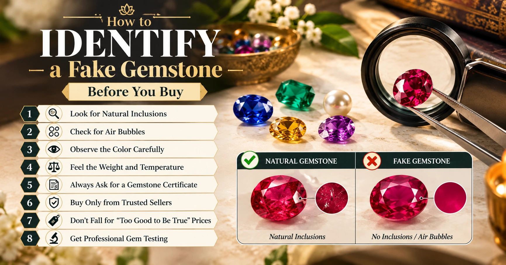 Glass-Filled vs. Beryllium-Treated Gemstones: How to Spot Treatment Scams in India