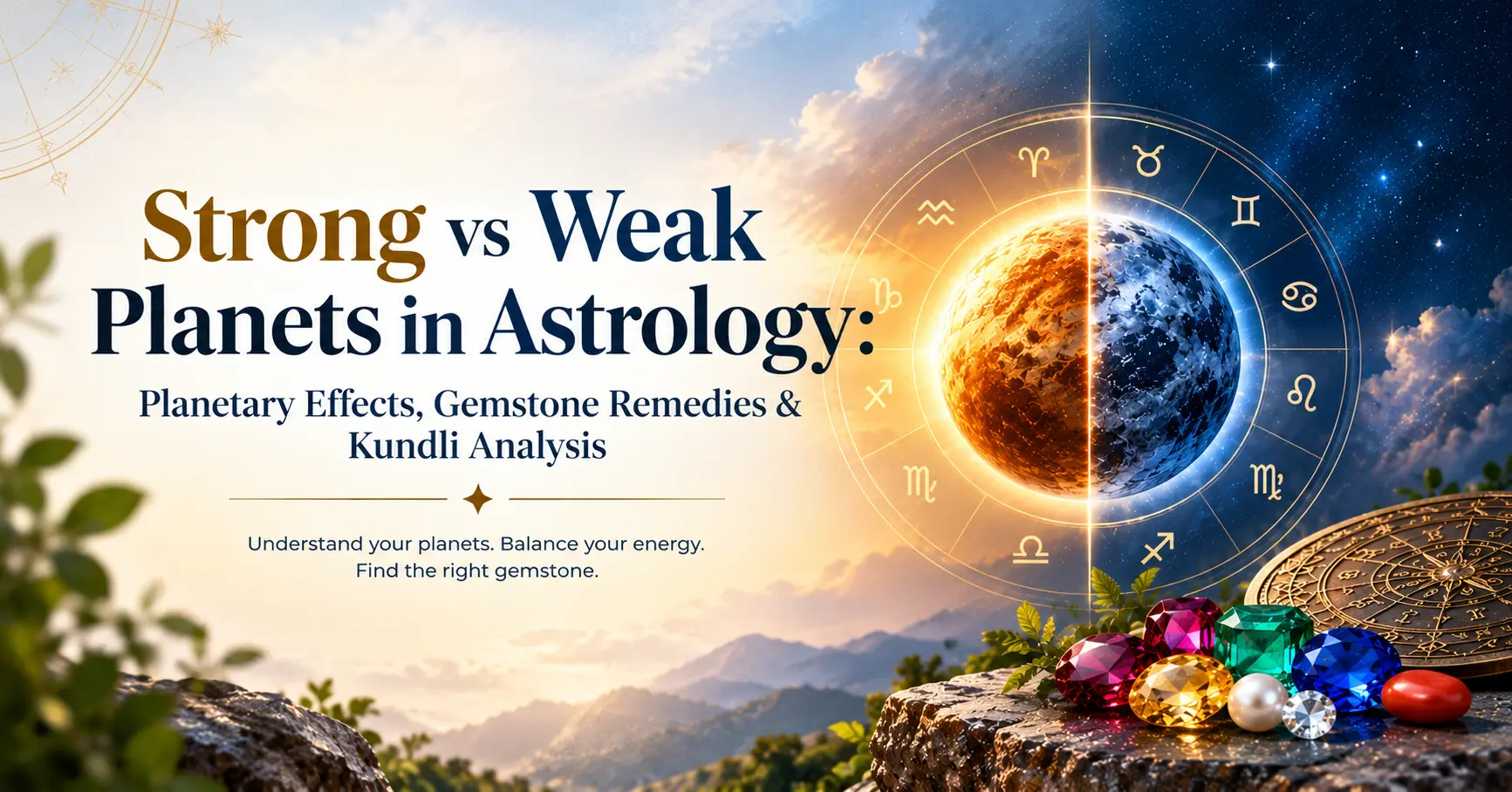 Strong vs Weak Planets in Astrology: Planetary Effects, Gemstone Remedies & Kundli Analysis