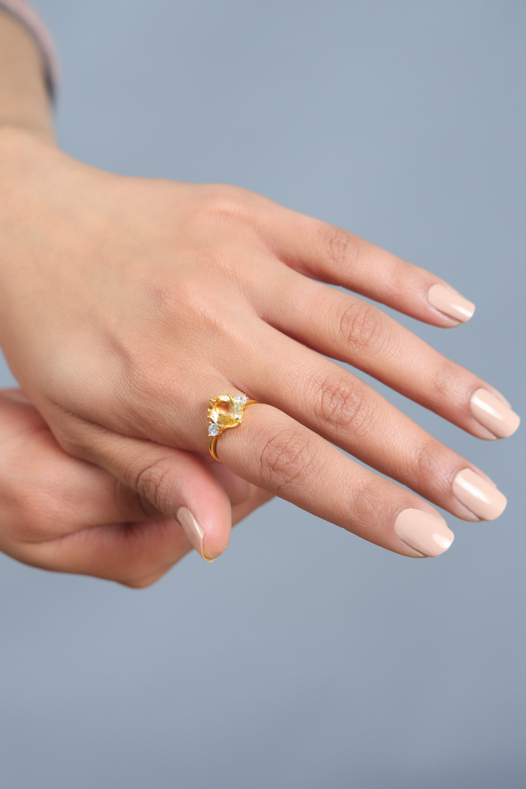 Bolivian Citrine Adjustable Ring for Female by Mandala