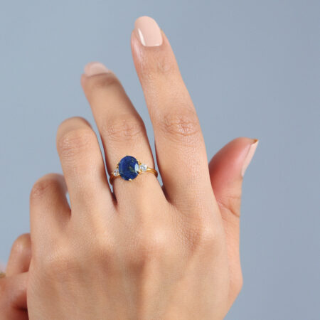 Afgan Lapis Lazuli Adjustable Ring for Female by Mandala