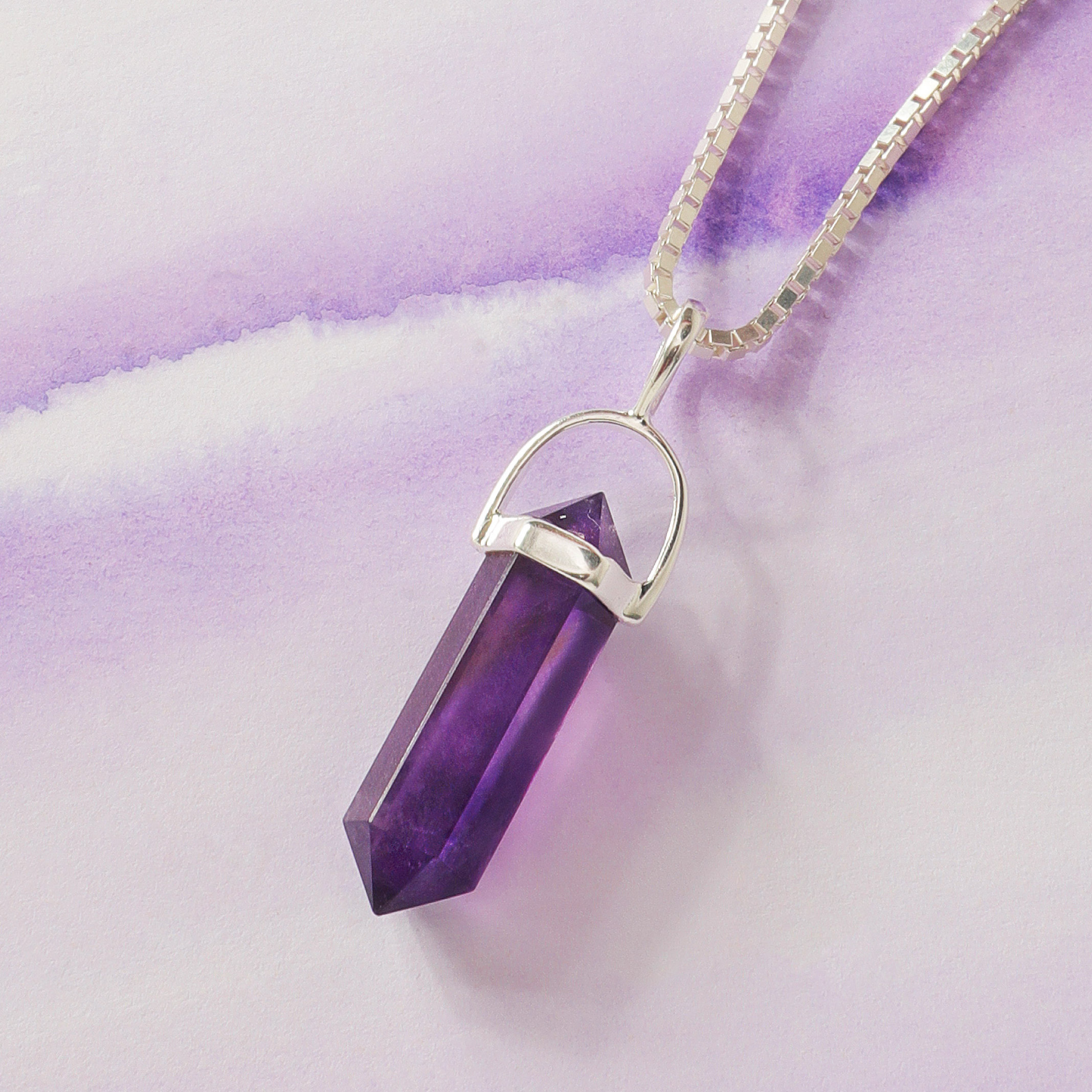 Brazilian Dark Amethyst Pendant Wavelength 32,876 KHZ by Mandala