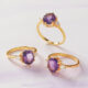 Brazilian Dark Amethyst Ring for Female Wavelength 32,876 KHZ by Mandala