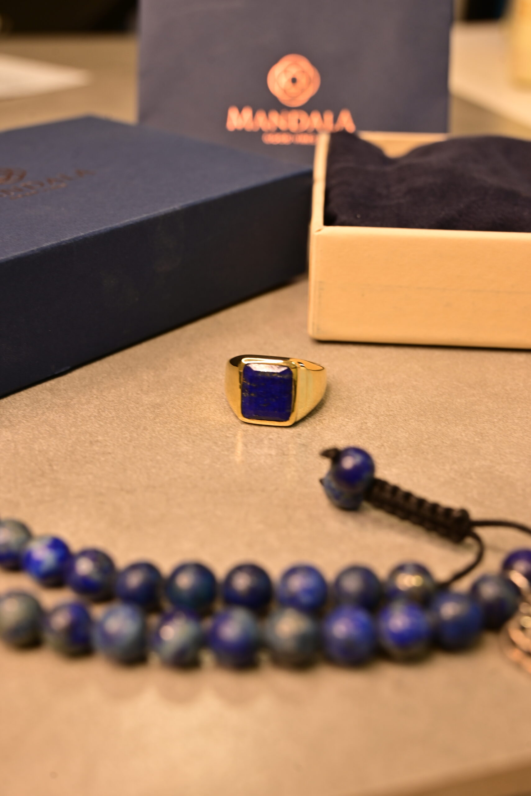 Afgan Lapis Lazuli Ring For Male Wavelength 852 Hz by Mandala