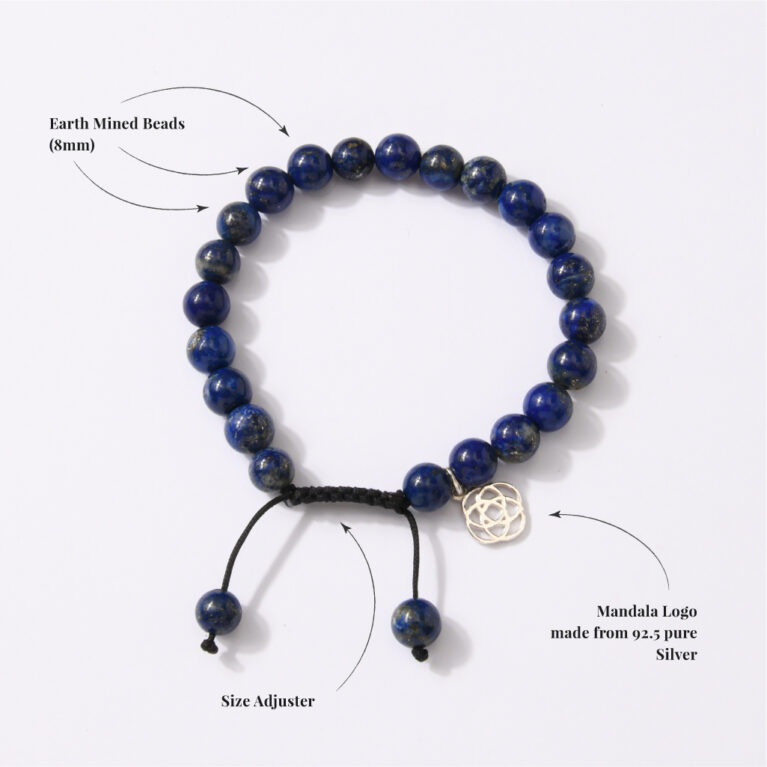 Afgan Lapis Lazuli Bracelet Wavelength 852 Hz by Mandala