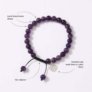 Brazilian Dark Amethyst Bracelet Wavelength 32,876 KHZ by Mandala