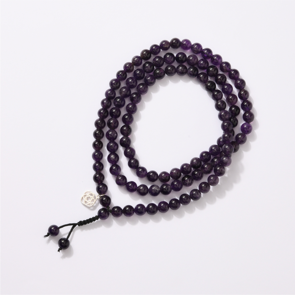 Brazilian Dark Amethyst Mala Wavelength 32,876 KHZ by Mandala