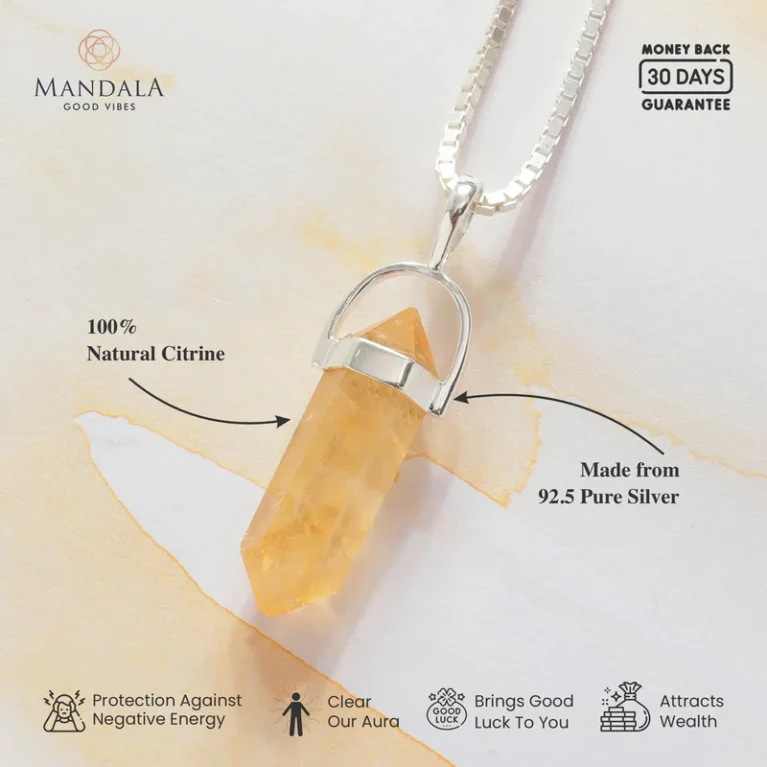 Bolivian Citrine Pendant By Mandala